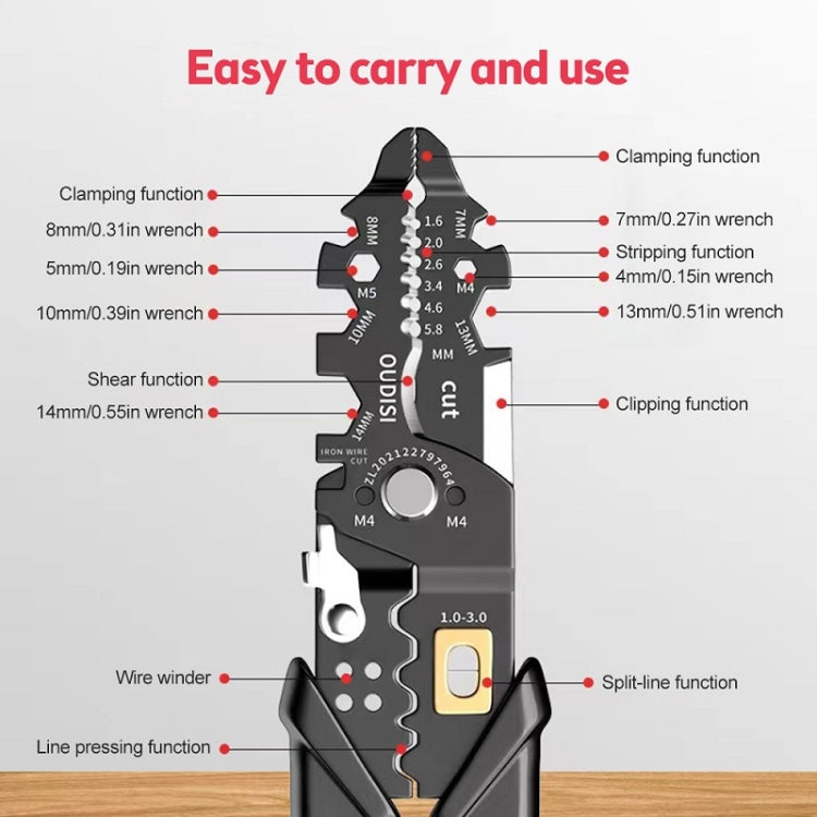 25-in-1 Multipurpose Wire Stripper — Black